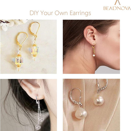Leverback Earring Hooks 80pcs French Ear Wire Lever Back Earwire for Jewelry Making Crafting (Gold and Silver)