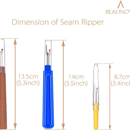 Seam Ripper 8pcs Thread Cutter Stitch Remover Small and Large Thread Remover Stitch Eraser Tag Ripper for Clothes Crafting Embroidery (3 Styles)