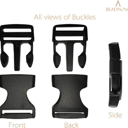 Plastic Buckle Strap Clip Quick Side Release Buckles 1 Inch Flat for Nylon Strap Backpack (Black, 1 Inch, 20 Piece)