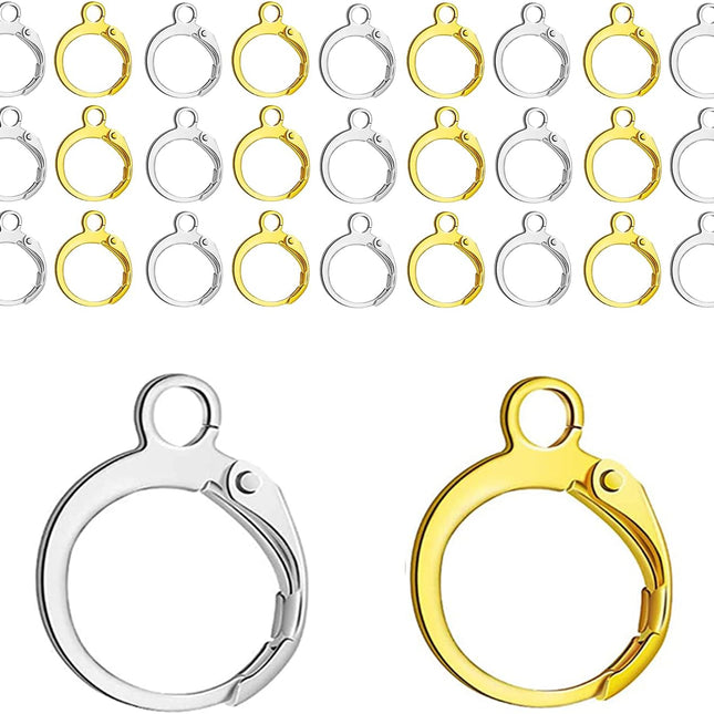 Leverback Earring Hooks 80pcs French Ear Wire Lever Back Earwire for Jewelry Making Crafting (Gold and Silver)