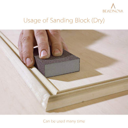 Sanding Sponge Sand Block Coarse/Medium/Fine/Superfine Assorted Dry Wet Sanding Blocks for Wood Wall Home (Pack of 4, 4 Grit)