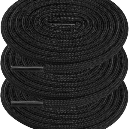 3 Pairs Round Boot Shoe Laces, Heavy Duty and Durable Shoelaces for Outdoor Climbing Hiking Work Boots Shoe Strings