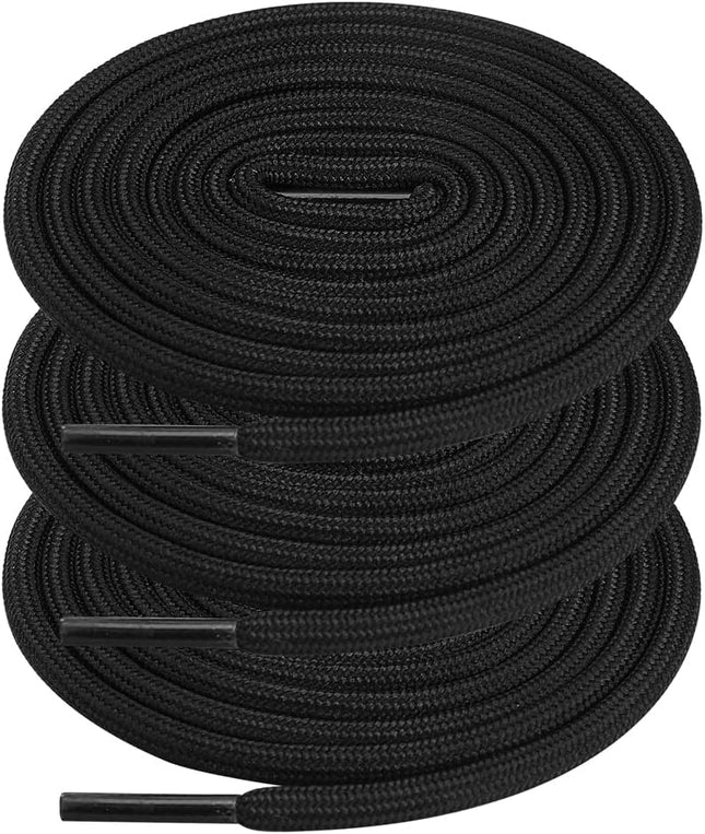 3 Pairs Round Boot Shoe Laces Heavy Duty and Durable Shoelaces for Outdoor Climbing Hiking Work Boots Shoe
