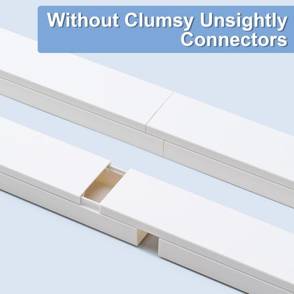 Cord Hider, 58in Cable Hider, Cord Covers for Wires on Wall, Paintable Cable Cover Raceway, Wire Hiders for TV on Wall, Cord Concealer, Cord Cable Management, 4X L14.5 W0.96 H0.58in, White