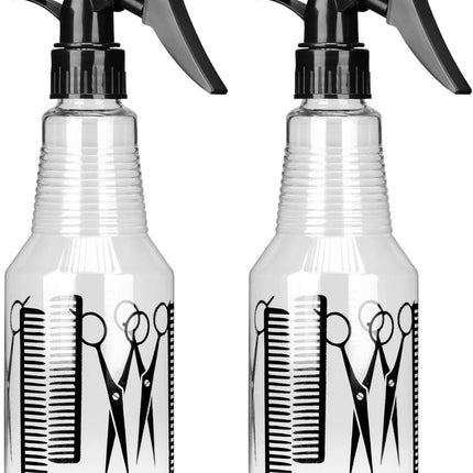 2 Spray Bottle, 16.9oz/500ml Adjustable Spray Storage Container for Hair, Plant, Cleaning Solution, Home Cleaning (2 Pack)