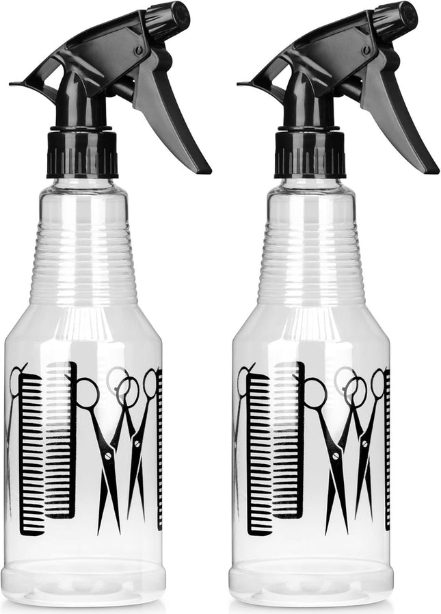 2 Spray Bottle 16.9oz/500ml Adjustable Spray Storage Container for Hair Plant Cleaning Solution Home