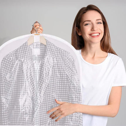 Zippered Garment Bag, Large 53 x 23 inches, Dress Bag for Gowns, Suits, Jackets, Dresses, Hanging Clothing Storage Bag, Water Repellent, Dust Proof, Clear (1 Pack)