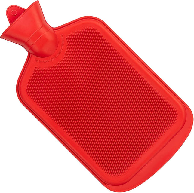 Hot Water Bottle 2L (68oz) Natural Rubber -BPA Free- Durable Large Hot Water Bag for V1258-DP02-D-347 in Red