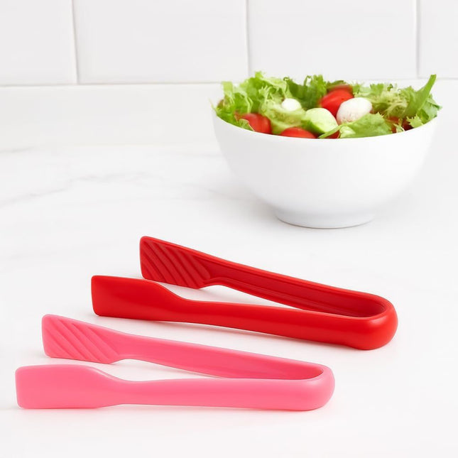 3 Pcs 6 x 8 x 10 Multi Colored Plastic Tong Set 3 Pack Durable BPA-Free (Pink – product detail