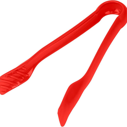 3 Pcs 6” x 8” x 10” Multi Colored Plastic Tong Set, 3 Pack Durable BPA-Free Quality Heavy Duty Perfect for BBQ, Grilling, Salad, Buffets and Kitchen (Pink, Red)