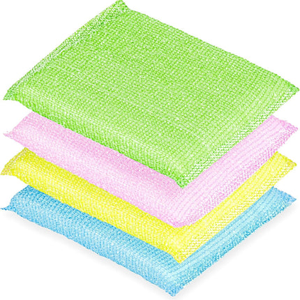 4 Multipurpose Scouring Pads, Non-Scratch Cleaning Sponge for Kitchen, Bathroom, Pots, Pans, and Dishes (4 Pack)