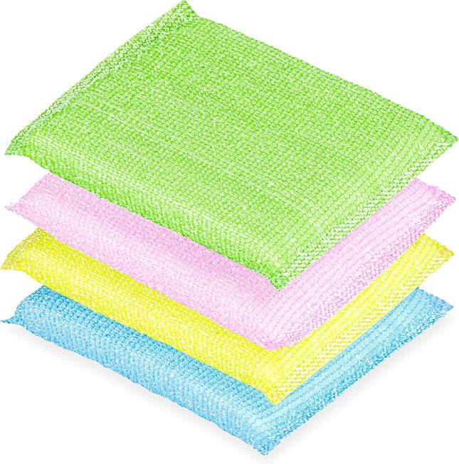 4 Multipurpose Scouring Pads Non-Scratch Cleaning Sponge for Kitchen Bathroom Pots Pans and Dishes (4 Pack)