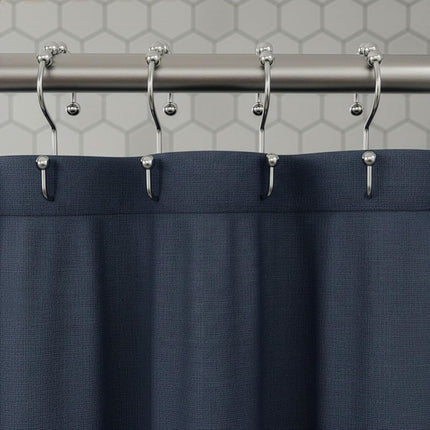 12 Pack Shower Curtain Hooks, Heavy Duty Coated Stainless Steel, Rustproof and Corrosion Resistant, Smooth Glide Double Hooks for Standard Shower Rods, Chrome (12 Pack)