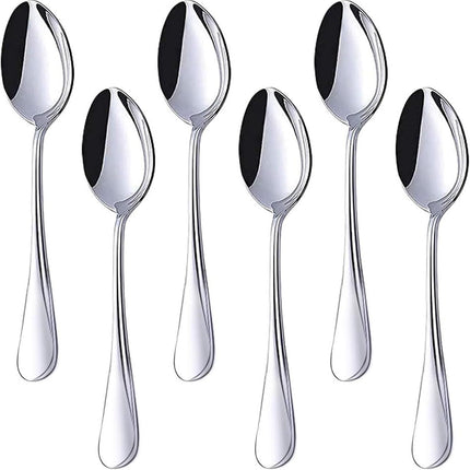 Stainless Steel Teaspoons, 6-Piece Coffee & Dessert Spoons Set, 6.7 Inch Small Spoons for Tea, Sugar, Yogurt & Ice Cream, Mirror Polished, Dishwasher Safe