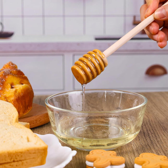 2PCS Wooden Honey Mixing Stirrer 8 Inch Honey Dipper Sticks Long Handle Honeycomb Stick for – product detail