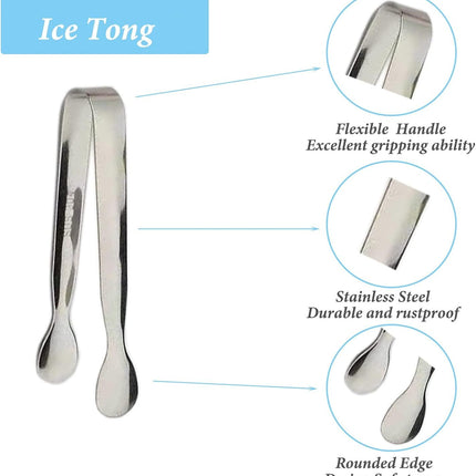 6PCS Ice Tongs Mini Sugar Tongs 4.25Inch Stainless Steel Kitchen Utensils Set,Small Serving Tong and Tiny Kitchen Tong for Appetizers,Tea Party, Coffee Bar, Desserts by  (Silver)