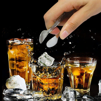 3PCS Mini Serving Tongs, 4Inch Rose Stainless Steel Sugar Cube Tongs, Sliver Small Ice Tong for Tea and Coffee Party, Appetizers, Desserts by  (Silver)