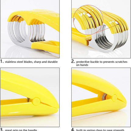 Banana Slicer,ABS + Stainless Steel Fruit and Vegetable Salad Peeler Cutter Kitchen Tools For Banana,Strawberry,Grape（1 pcs）