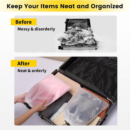 Shoe Bags for Travel - 6 Pcs Transparent Drawstring Backpack Travel Shoe Bag Clear Drawstring Bag Large Shoe Organizer with Rope Travel Essentials for Men Women