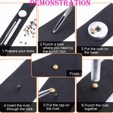 200Sets 6mm Round Cap Leather Rivets, Double Cap Rivets Tubular Metal Studs Rivets for Leather Purse Keyrings Repair and Crafts Decoration (6mm Silver)