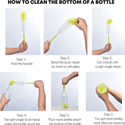16 inch Long Bottle Brush Cleaner for Washing Wine/Beer/Sport Well/Thermos/Glass, Hummingbird Feeder and Long Narrow Neck Sport Bottles