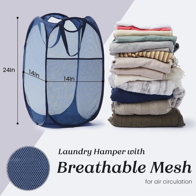 Collapsible Pop Up Laundry Basket Hamper with Sturdy Handles and Side – product detail