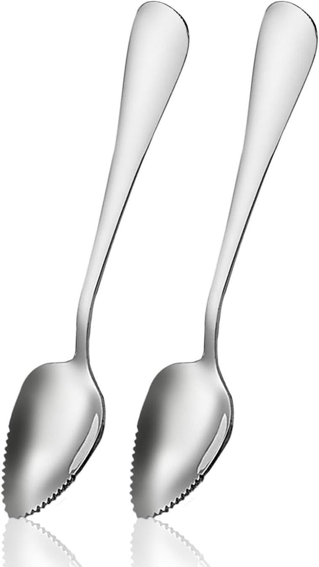 Serrated Edge Grapefruit Spoons Stainless Steel Grapefruit Utensil Tool Dessert Fruit Spoons for Citrus