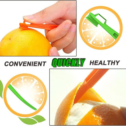 Orange Citrus Peelers Citrus Lemon Citrus Peel Cutter Plastic Easy Slicer Cutter Peeler Remover Opener Kitchen Accessories Knife Cooking Tool Kitchen Gadget (4 Pack)