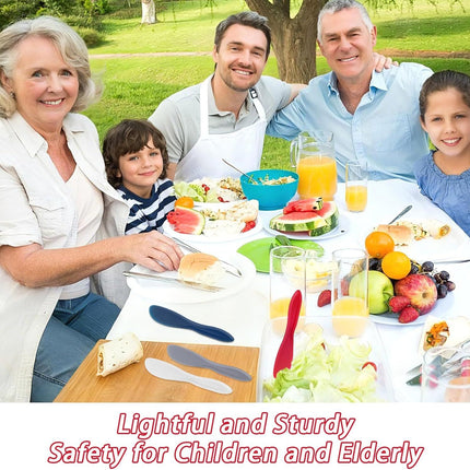 4Pack Plastic Butter Spreader Knife, 6.96X1.37'' Multi Purpose Butter Knifves Spreader, Butter Cheese Spreader Frosting Knives, Plastic Multi Purpose Buttering Knife-cutter for Butter, Jelly, Cream Cheese and Nut Butter ﻿