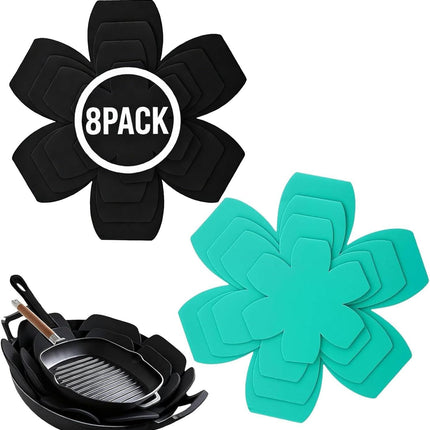 8 Pack Pan Protectors for Stacking, 4 Sizes Heavy Duty Felt Pot and Pan Protectors, Non-Slip Cookware Separators Pads to Prevent Scratching, Pan Stacking Protectors for Skillets, Pots, Bowls
