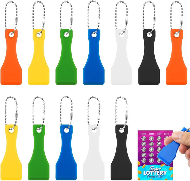 12 Pack Lottery Ticket Scratcher Tool Durable Plastic Scraper for Lotto Scratch Offs Lottery