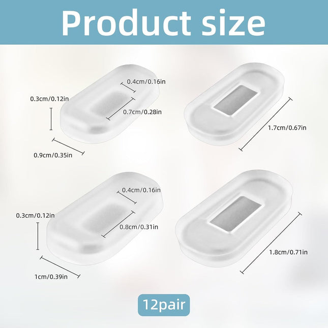 12PCS Soft Eyeglass Nose Pads Cover Silicone Eyeglass Nose Pads Glasses Repair Kit 3.35x0.67 – product detail