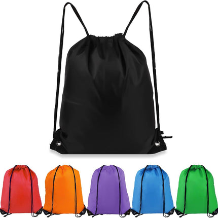 Drawstring Backpack 6 Colors Drawstring Bags, Draw String Back Bag Drawstring Bags Bulk for Sports, Gym, Travel, Swimming, Beach (6 PACK)