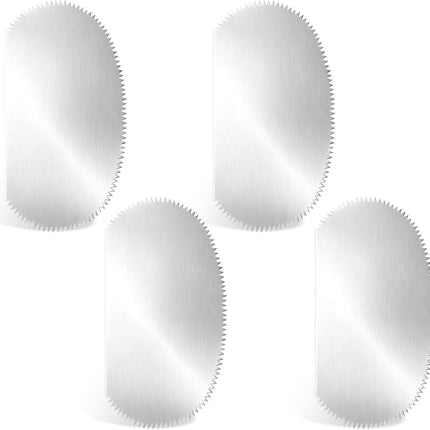 Stainless Steel Clay Scraper, 4PCS Silver Steel Pottery Clay Ribs Tools/Ribs Stainless Steel Serrated Scraper, Cutter Clay Scraper Scraper Crafts Tool for Texturing Artists Sculpture Modeling ﻿