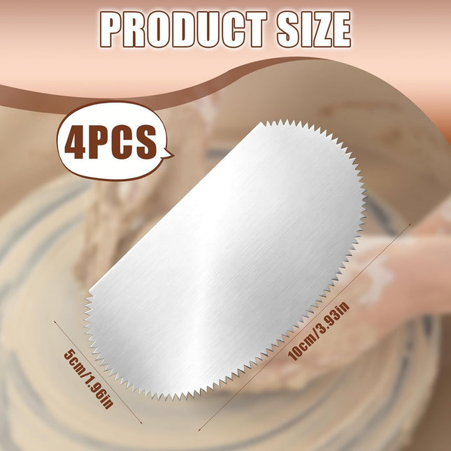 Stainless Steel Clay Scraper 4PCS Silver Steel Pottery Clay Ribs Tools/Ribs Stainless Steel – product detail