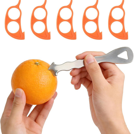 6PCS Stainless Steel Orange Peeler tool, 2.76x1.06x0.11'' Orange/Lemon/Grapefruit Effortless Fruit Peelers for Home, Multi-Functional Citrus Peeler for Kitchen, making fruit preparation quick, easy