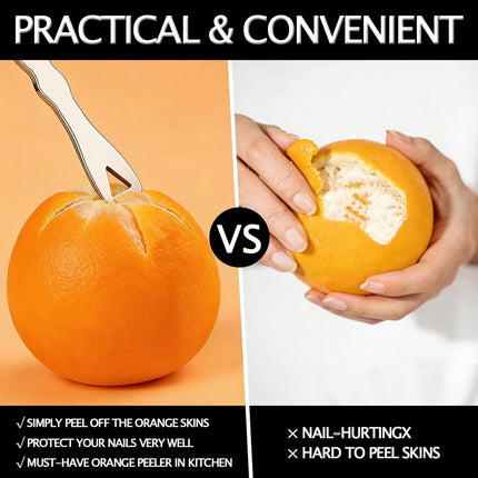 6PCS Stainless Steel Orange Peeler tool, 2.76x1.06x0.11'' Orange/Lemon/Grapefruit Effortless Fruit Peelers for Home, Multi-Functional Citrus Peeler for Kitchen, making fruit preparation quick, easy