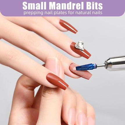 4PCS 3/32 Shank Mandrel Nail Drill Bits, Small Sanding Bands Nail Drill Bits, 3mm Mini Mandrel for Nail Sanding Bands, Stainless Steel Sanding Band Nail Drill Bit for Electric Drill File Machine