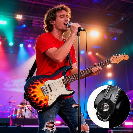 12Pair Rubber Strap Locks For Guitar, 0.98'' Guitar Strap Blocks/Silicone Strap Locks Guitar, Blocks Guitar Locks Strap Protector, Premium Silicone Safety Lockings, Acoustic Guitar Strap Adapter