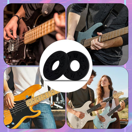 12Pair Rubber Strap Locks For Guitar, 0.98'' Guitar Strap Blocks/Silicone Strap Locks Guitar, Blocks Guitar Locks Strap Protector, Premium Silicone Safety Lockings, Acoustic Guitar Strap Adapter