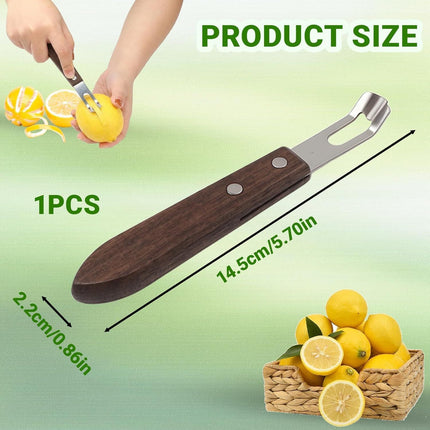 1PCS Citrus Zester and Orange Peeler Tools, Channel Knife, Walnut Wood and Stainless Steel Bar Peeler Tool, Channel Knife for Bartenders & Home Mixologists, Craft Cocktails (5.59 x 0.86'')