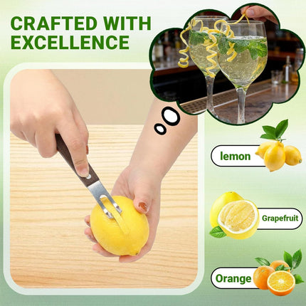 1PCS Citrus Zester and Orange Peeler Tools, Channel Knife, Walnut Wood and Stainless Steel Bar Peeler Tool, Channel Knife for Bartenders & Home Mixologists, Craft Cocktails (5.59 x 0.86'')