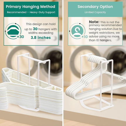 Hanger Stacker Organizer Stand, White Portable Hanger Holder Laundry Room Organization Hanger Rack Storage