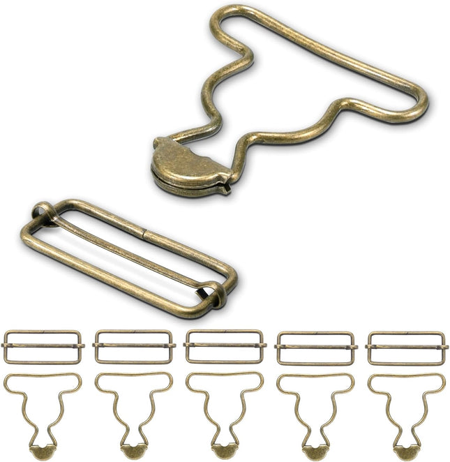 CooBigo 6 Sets 1-1/2 Overall Buckles Replacement Suspender Buckle Metal Bib Clip Clasp with