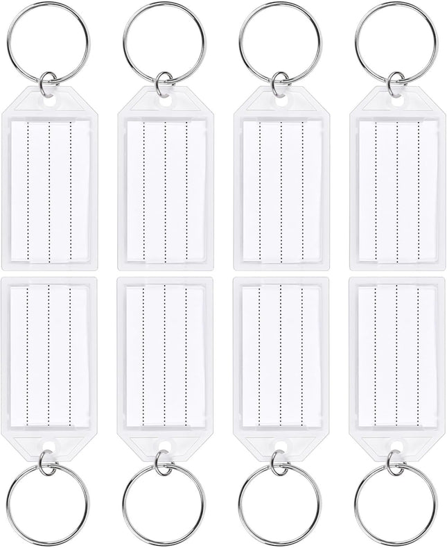 24 PCS Tough Key Tags with Labels Key Chain Tags with Transparent Covers & Split V1258-DP02-D-444