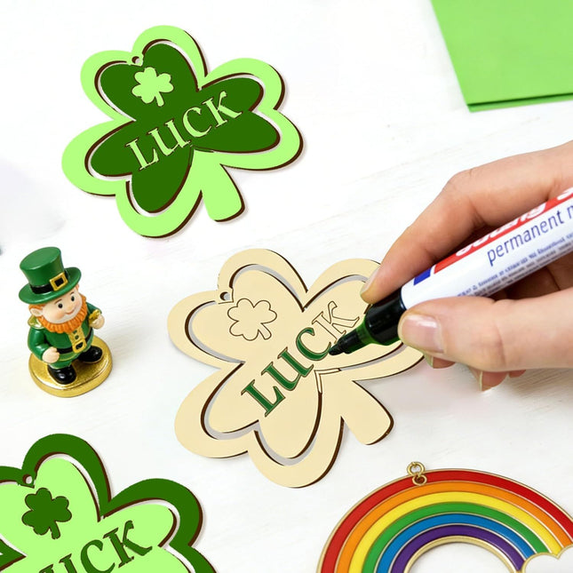 20Pcs Wooden Shamrock Ornaments to Paint 3.2 Inch St.Patrick's Day Unfinished Wood Shamrock Cutouts – product detail