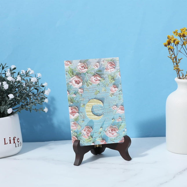 2 Pcs 3.94in Wooden Easel Plate Holder Decorative Wooden Display Stand Folding Small Easels for – product detail