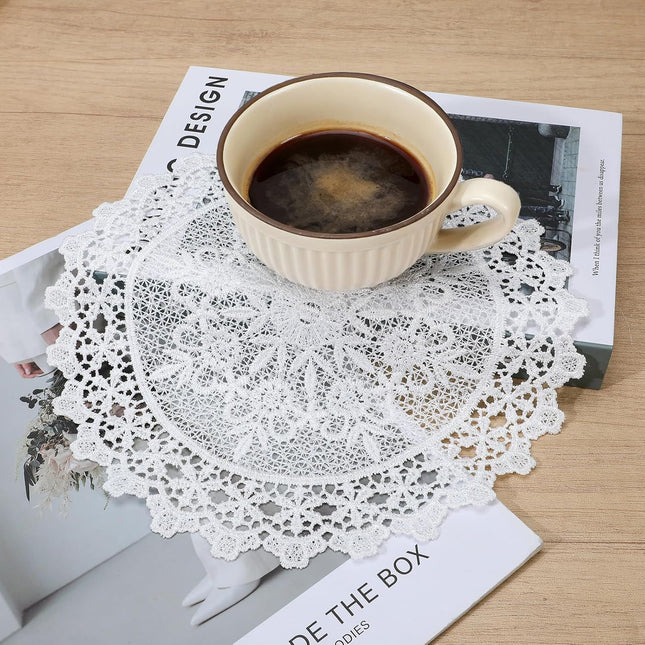 2PCS Vintage Crochet Doilies 10 Inch Lace Doilies for Tables Round Lace Coasters Handmade Placemats – product detail