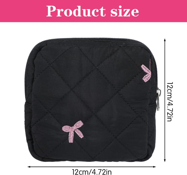 Portable Period Bags for Girls Cute Bow Period Pouch for Pads Sanitary Napkins Small Tampons Sanitary – product detail