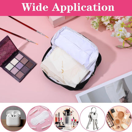 Portable Period Bags for Girls, Cute Bow Period Pouch for Pads Sanitary Napkins Small Tampons, Sanitary Napkin Storage Bag First Gifts for Girls (Black)